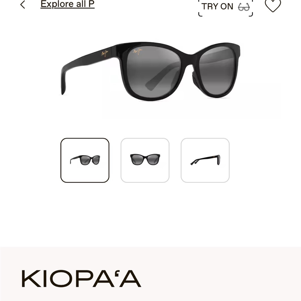Maui Jim KIOPA'A Black Sunglasses